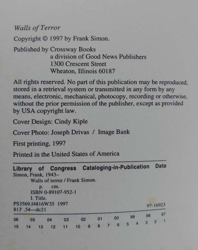 Walls of Terror by Frank Simon