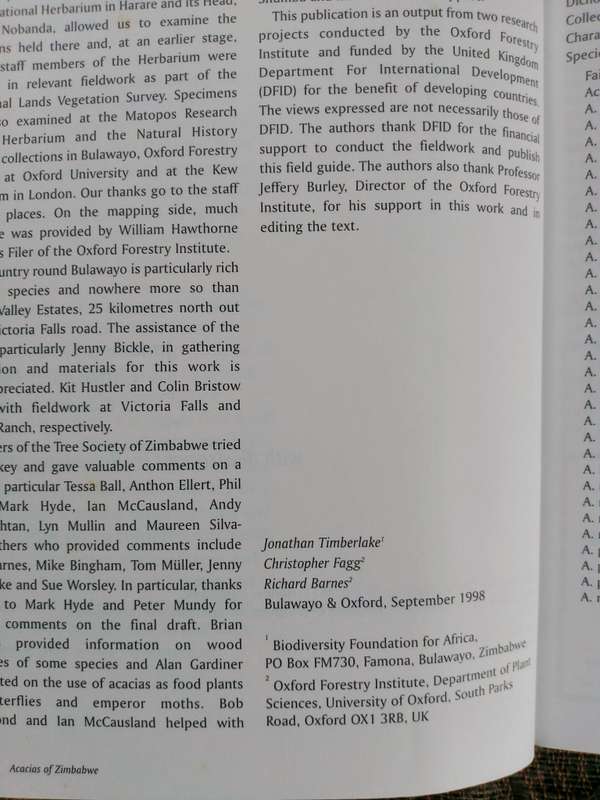 A Field Guide to the Acacias of Zimbabwe by Timberlake, Fagg and Barnes
