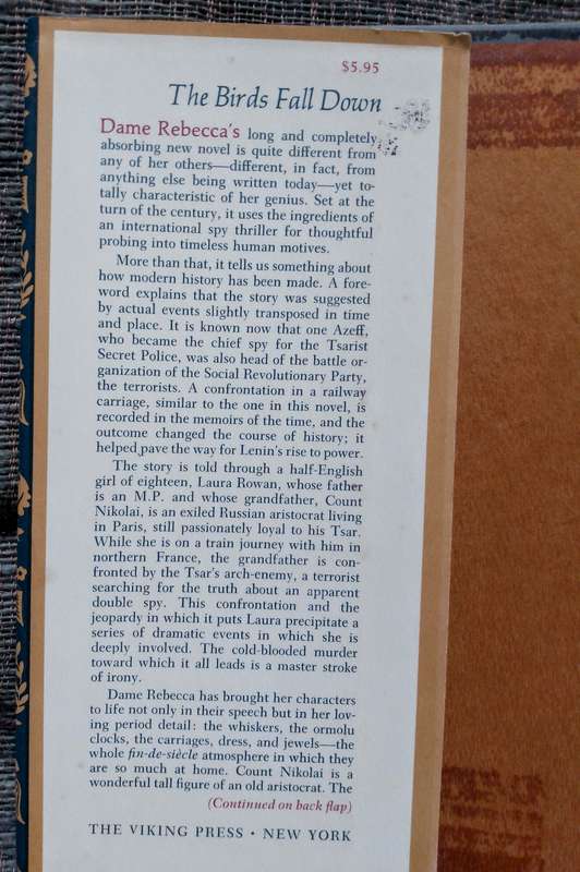 The Birds Fall Down by Rebecca West