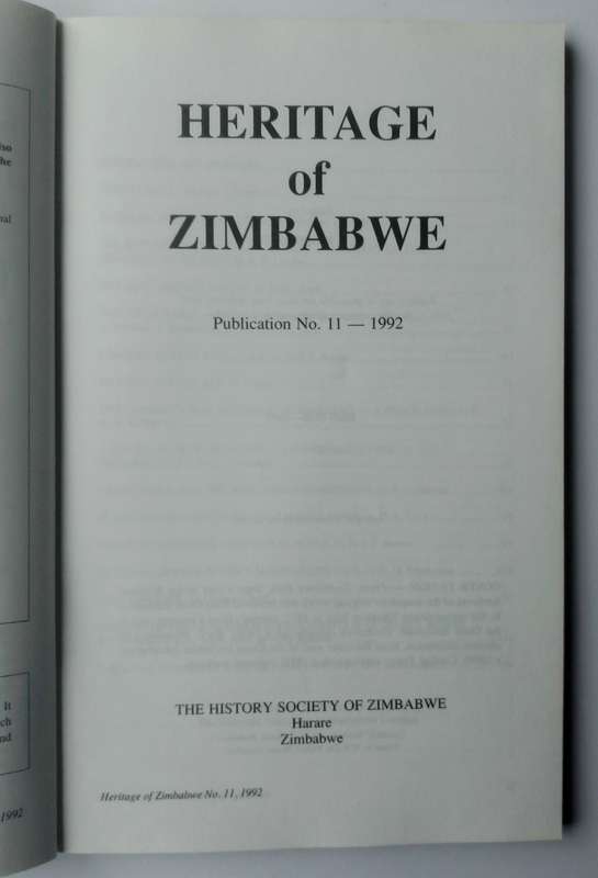 Heritage of Zimbabwe Publication No. 11 (1992)