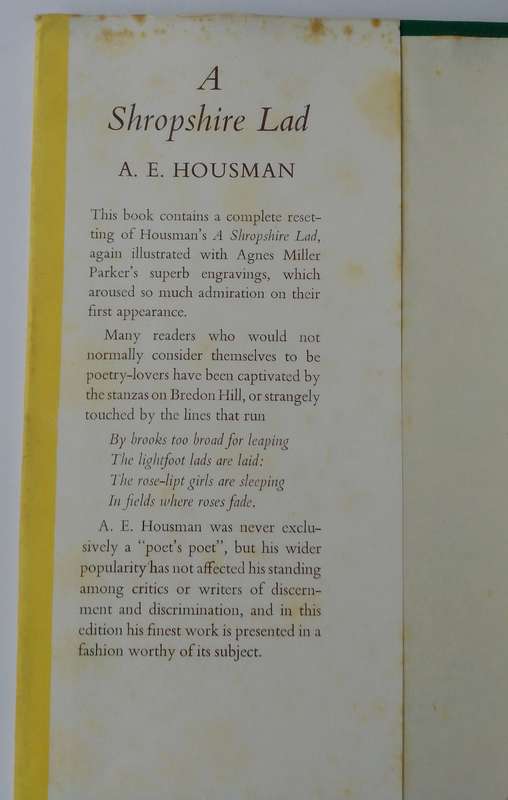 A Shropshire Lad by A.E. Houseman engraved by Agnes Miller Parker