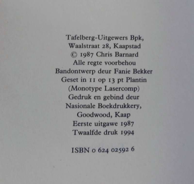 Voetpad na Vergelegen - Chris Barnard