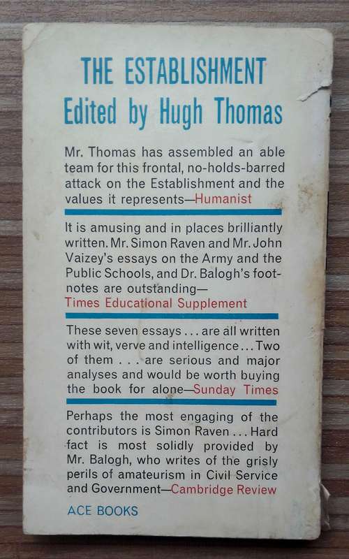 The Establishment edited by Hugh Thomas