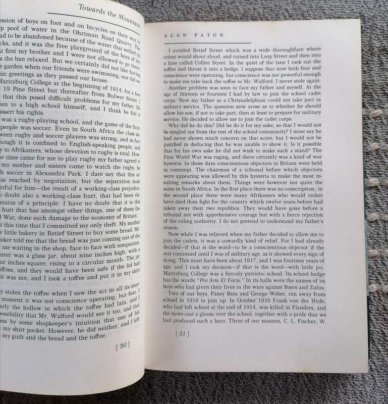 Towards the Mountain - A Autobiography by Alan Paton