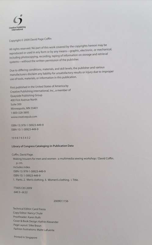 Making Trousers for Men and Women - A Multimedia Sewing Workshop by David Page Coffin
