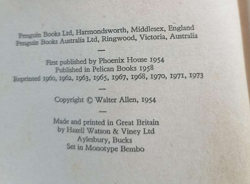 The English Novel by Walter Allen