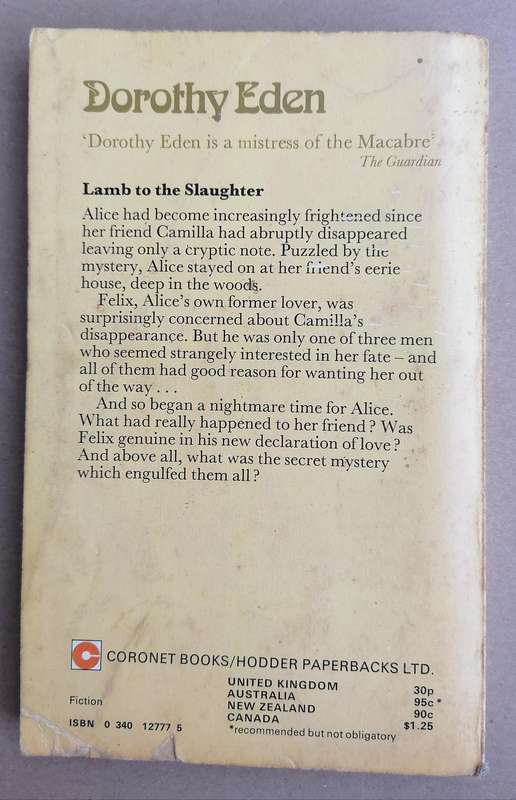 Lamb to the Slaughter by Dorothy Eden