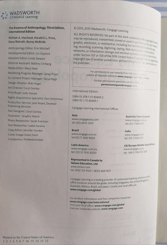 The Essence of Anthropology 3rd Edition - Haviland, Prins, Walrath, McBride