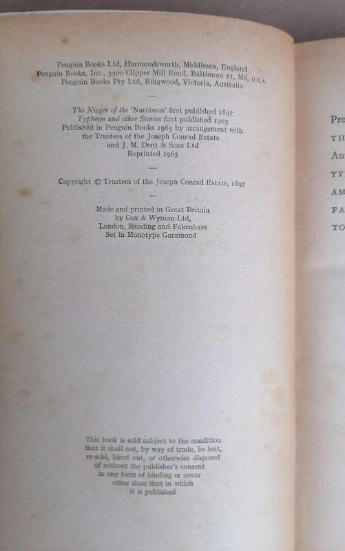 The N*gger of the 'Narcissus', Typhoon and Other Stories by Joseph Conrad