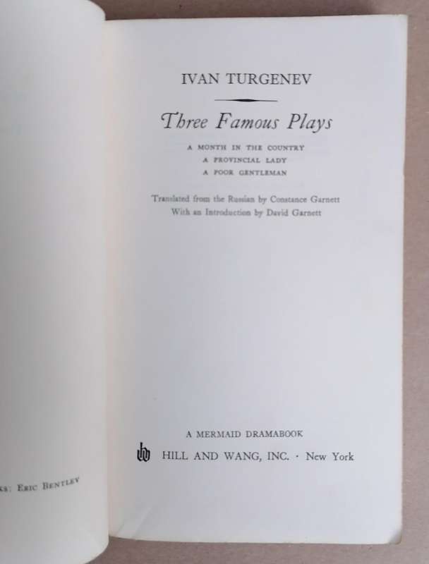 Three Famous Plays by Ivan Turgenev