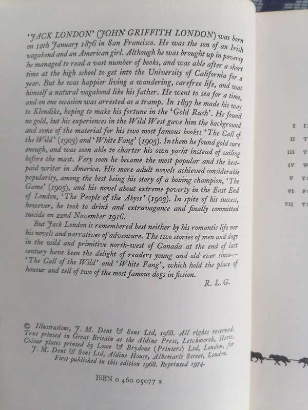 The Call of the Wild by Jack London, illustrated by Charles Pickard  (Dent Illustrated Classics)