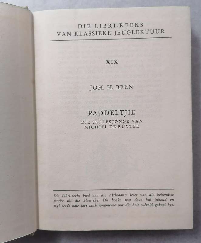 Paddeltjie - Die Skeepsjonge van Michiel de Ruyter - John. H. Been