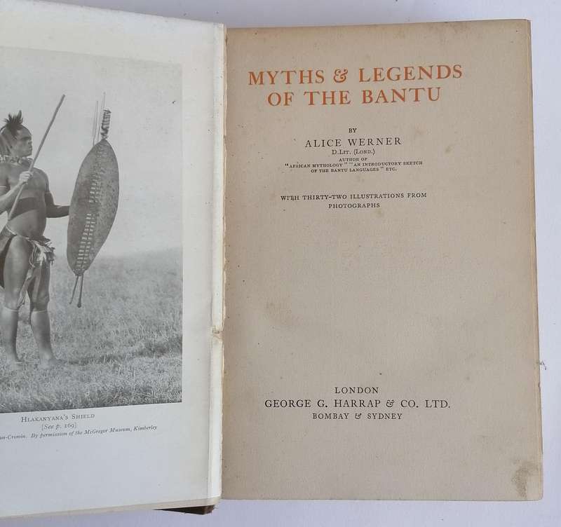 Myths and Legends of the Bantu by Alice Werner (First Edition)