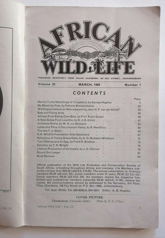 African Wild Life Magazine Volume 23 (March 1969) No 1
