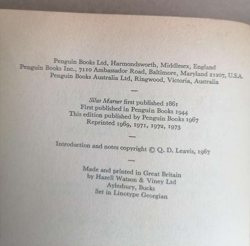 Silas Marner by George Eliot