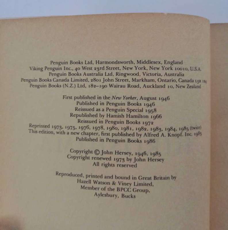 Hiroshima by John Hersey