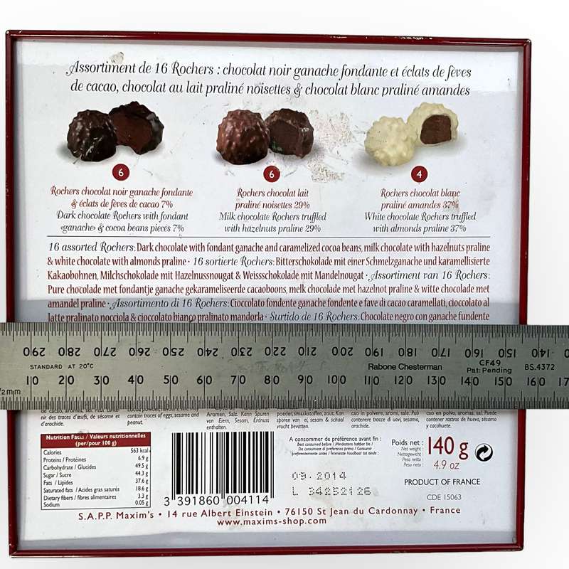 Super chic chocolate tin from Maxims de Paris