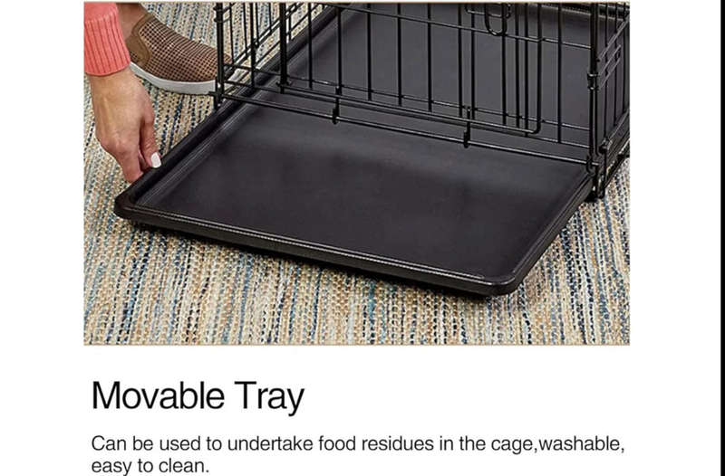 Dog Cage foldable with Removable Tray 90cm x 60 cm x 67 cm