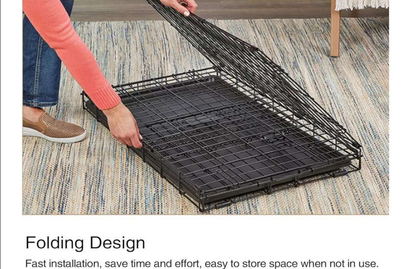 Dog Cage foldable with Removable Tray 90cm x 60 cm x 67 cm