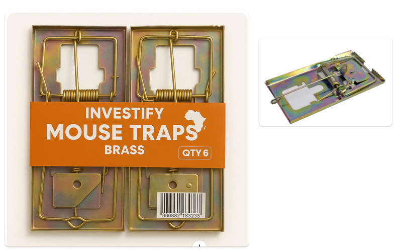 trap mouse Investify Traditional Brass Mouse Trap Bulk Pack of 6