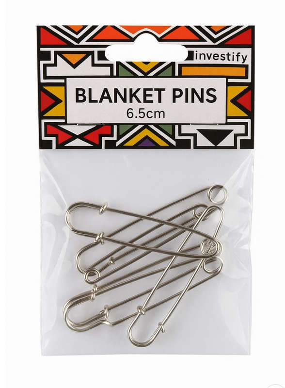 Investify Traditional Shawl and Blanket 6.5 cm Safety Pin pack of 10