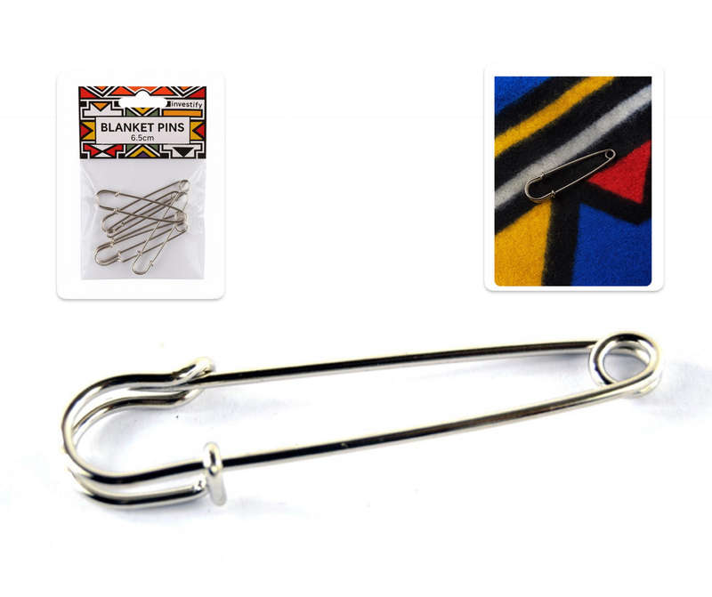 Investify Traditional Shawl and Blanket 6.5 cm Safety Pin pack of 10