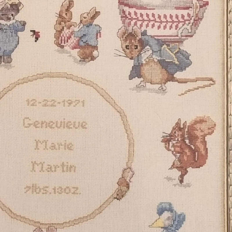 Green Apple - Beatrix Potter Birth Sampler #623
