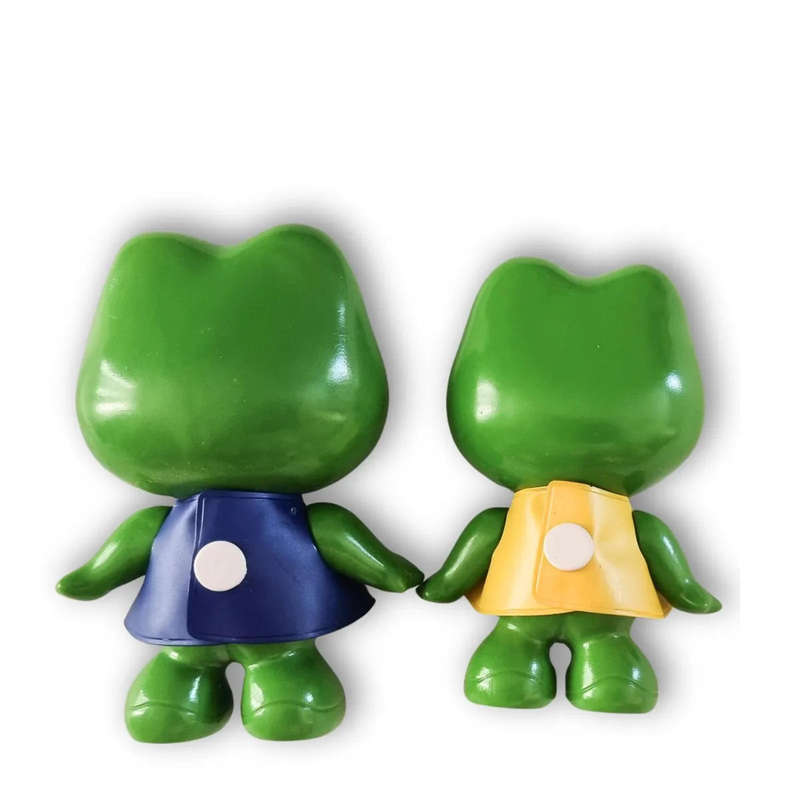 Vintage 1970 Japanese Frog mascot Kero-chan and Koro-chan Sofubi Figure