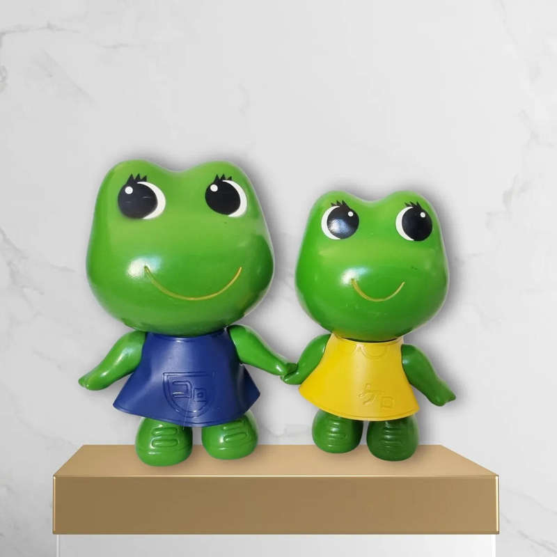 Vintage 1970 Japanese Frog mascot Kero-chan and Koro-chan Sofubi Figure