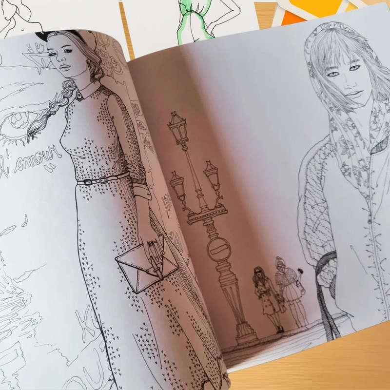 The Look: An Around-the-World Fashion Coloring Book by Suwa