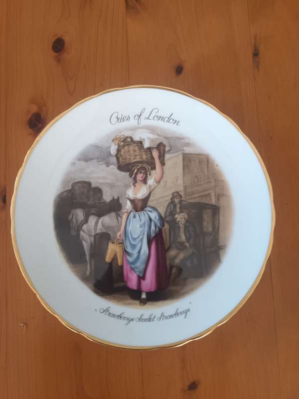 VINTAGE English Country Scenery Cries of London Strawberries, Scarlet Strawberries England