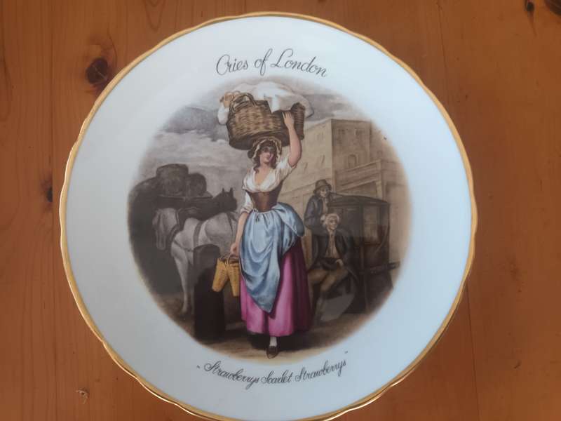 VINTAGE English Country Scenery Cries of London Strawberries, Scarlet Strawberries England