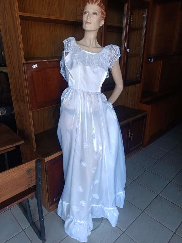 VINTAGE Life Size Mannequin On A Glass Stand + White Bridal Wedding Nightgown