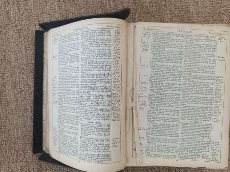 ANTIQUE 1800s The Holy Bible Containing The Old & New Testaments