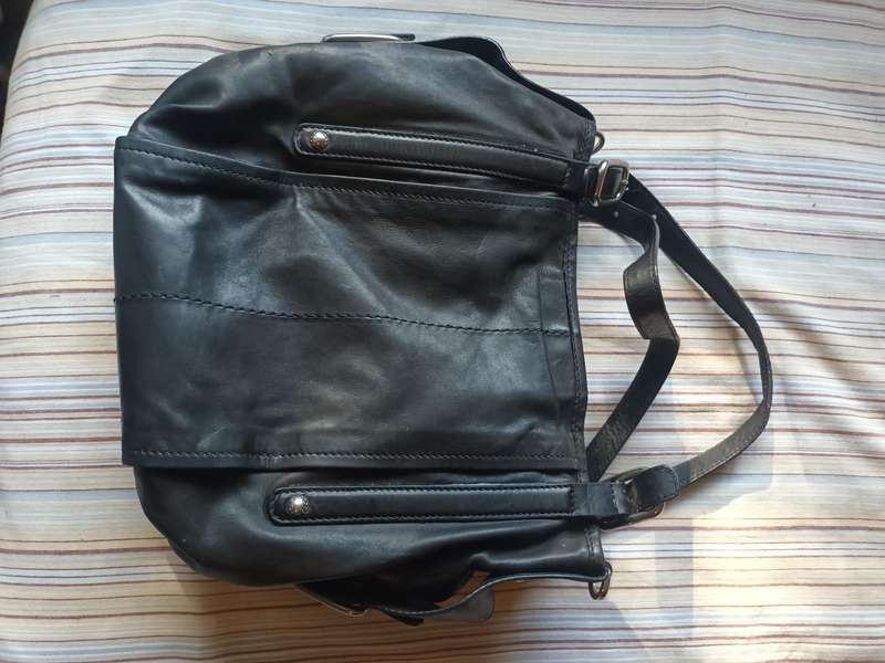 TOD'S Genuine Leather Handbag Black Made In Italy