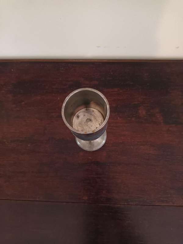 ANTIQUE Silver Plate On Copper Goblet