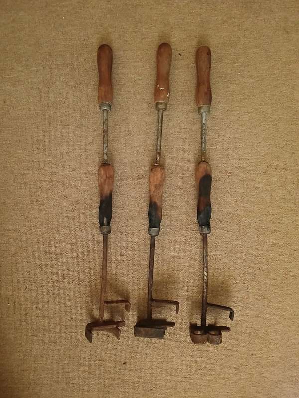 ANTIQUE Cattle Branding Irons × 3