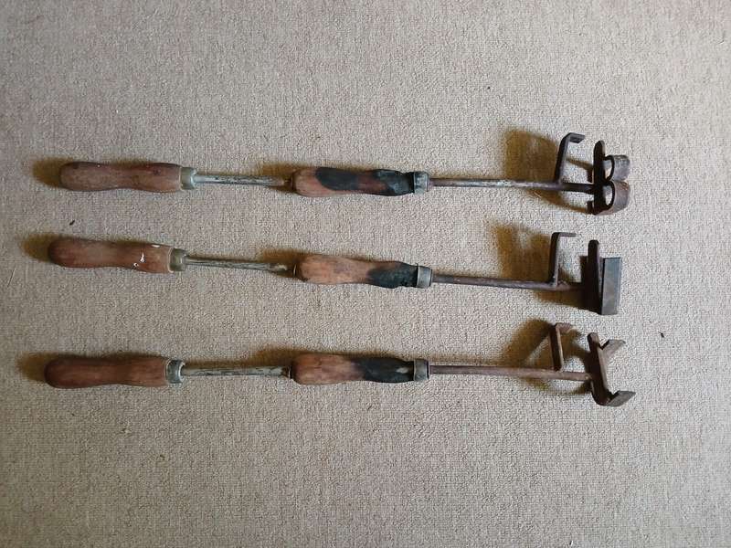 ANTIQUE Cattle Branding Irons × 3