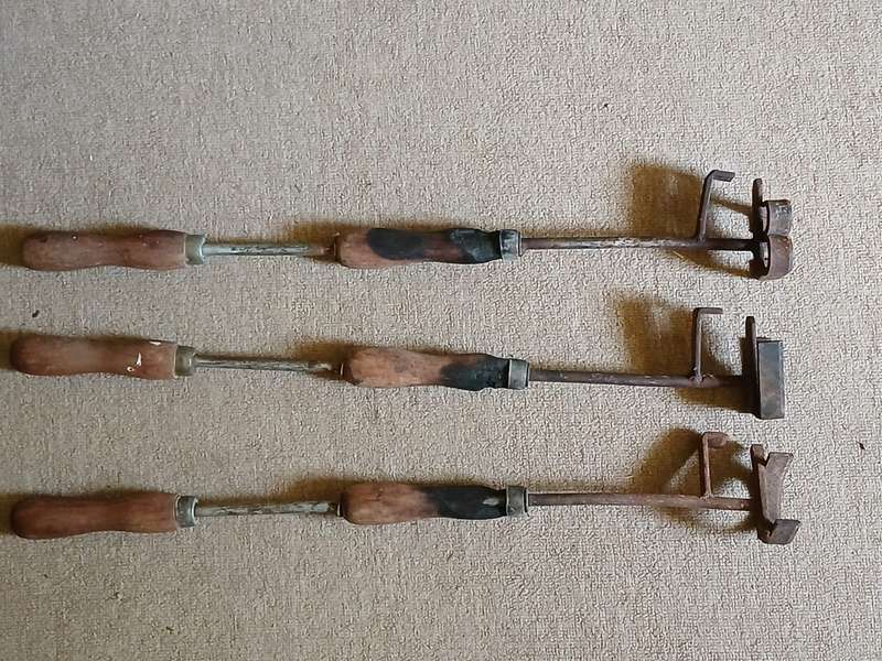 ANTIQUE Cattle Branding Irons × 3
