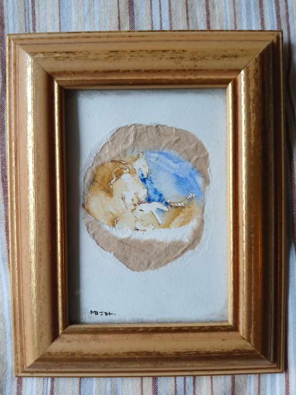 FRAMED Miniature Watercolor Painting