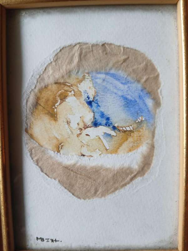 FRAMED Miniature Watercolor Painting