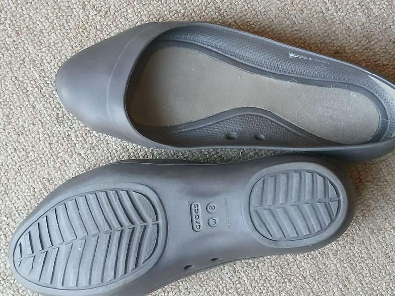 Crocs Iconic Comfort Women's Grey Flats Shoes Size US 6