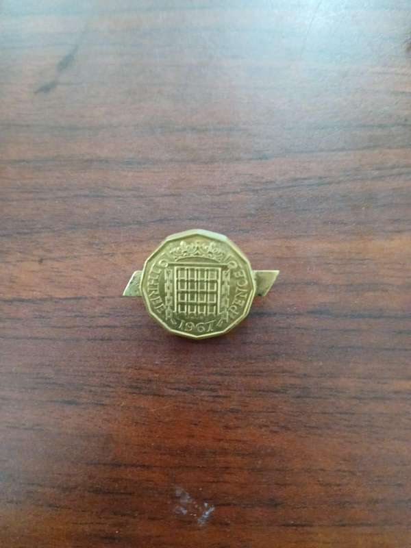 VINTAGE 1967 Three Pence Brooch