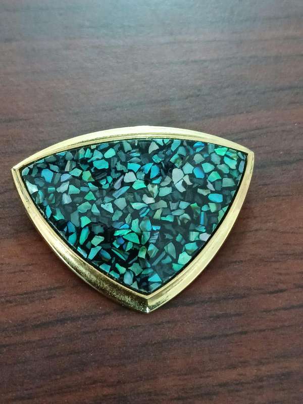 VINTAGE Paua Abalone Shell Brooch