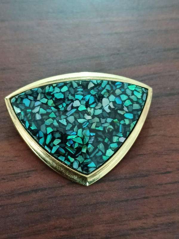 VINTAGE Paua Abalone Shell Brooch