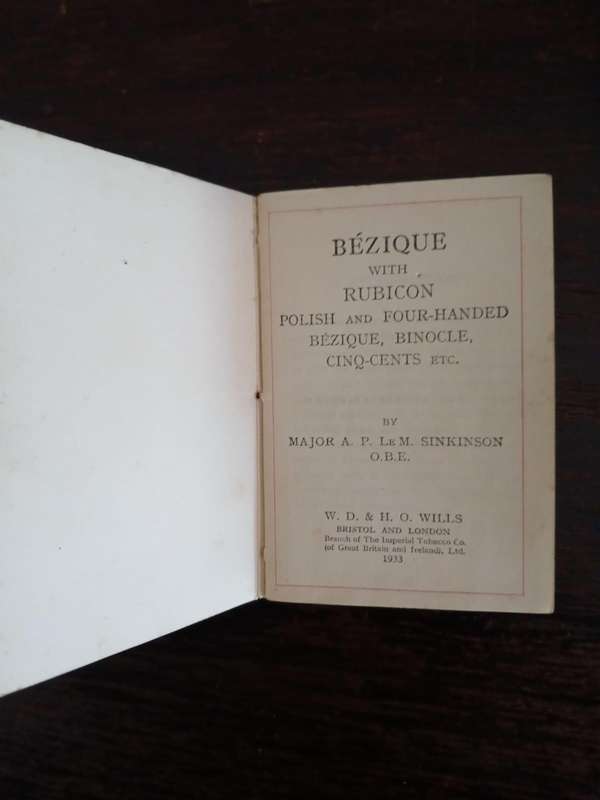 VINTAGE Bezique And Rubicon Bezique Card Game Set By W.D. & H.O. Wills Dated 1933