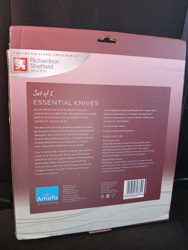 RARE Richardson Sheffield Kitchen Essential Knives × 5
