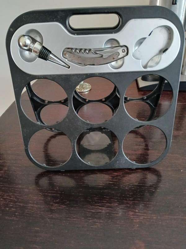 The Wine Bar Portable Wine Rack with Built-In Tools