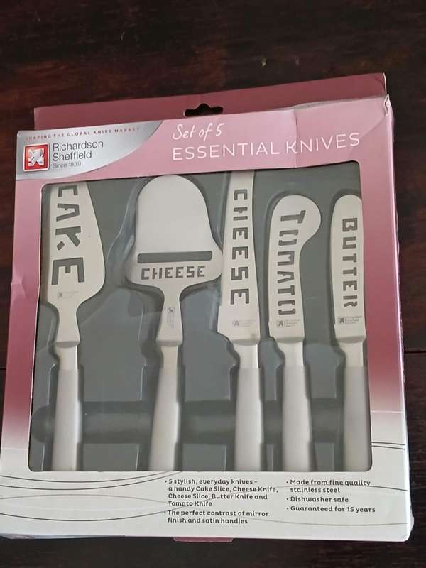 RARE Richardson Sheffield Kitchen Essential Knives × 5