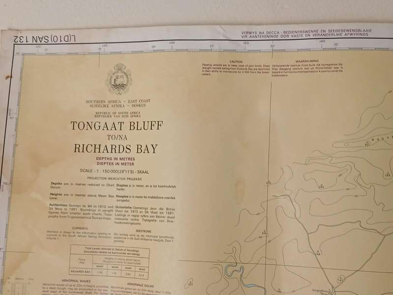 Admiralty Nautical Chart SAN 122 From TONGAAT BLUFF to RICHARDS BAY